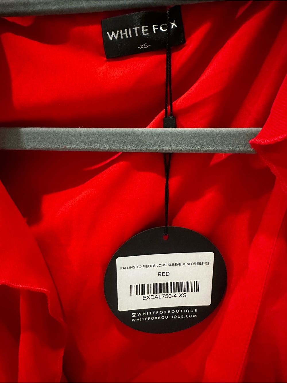 White Fox Boutique Red Ruffle Tie-Front Mini Dress - Picture 2 of 4